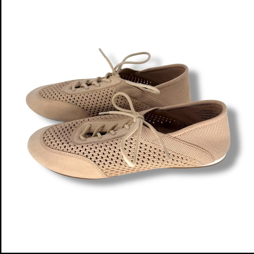VIVAIA Womens Sneakers Size 7.5 Tan Knit Lace Up Comfort Walking Shoes - Picture 6 of 10